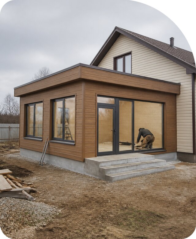 Строительство утепленной пристройки в Ишимбае от 45635 р. РадиДОМА-Шмб
